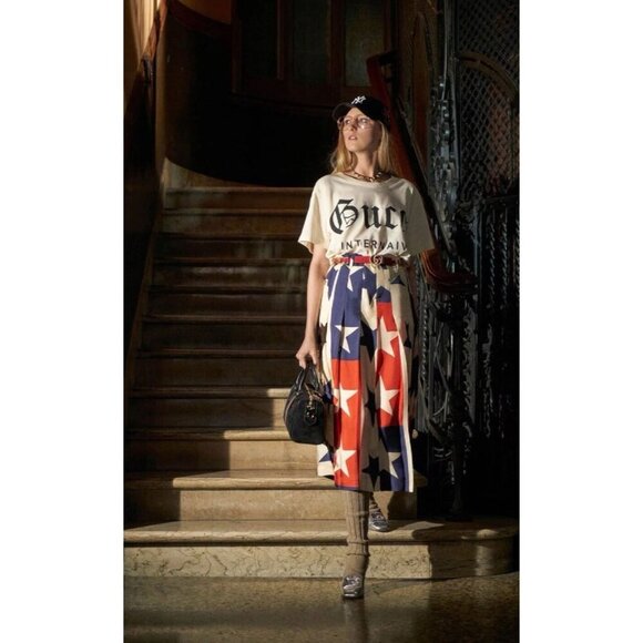 NWT Gucci Star pattern silk pleated pant Size 48 - Picture 5 of 16